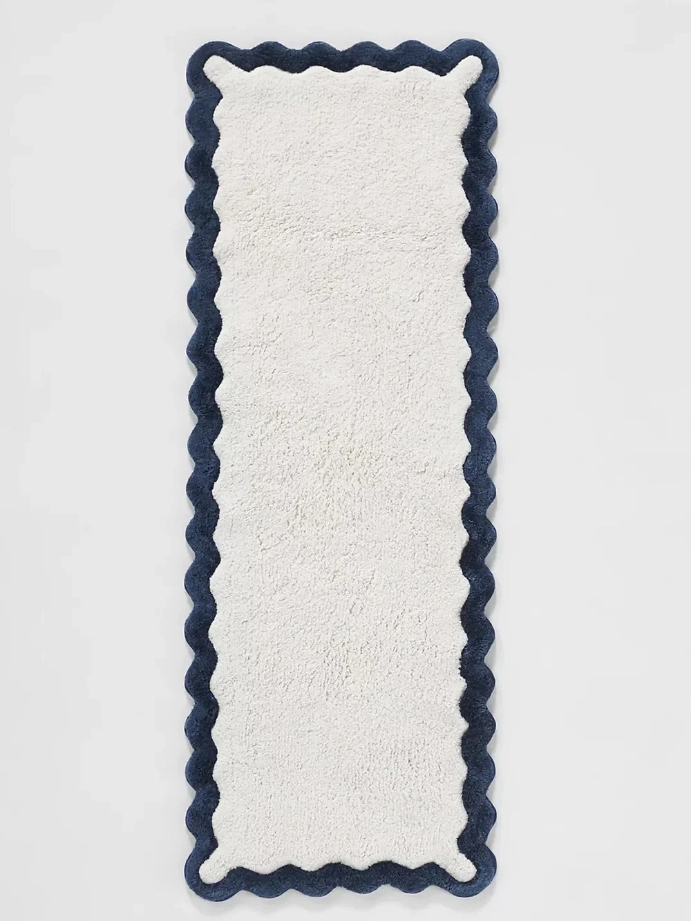 NWT Anthropologie Navy Trim White Bath Runner